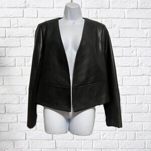 DKNY Mixed Media Faux Leather Jacket, Size 10